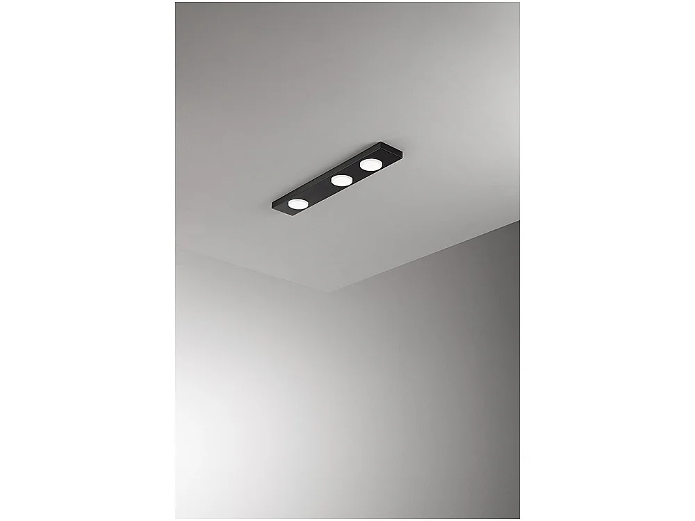 Knap - LED loftlampe 3xGX53 maks. 15W, Rektangulær 60x10 cm, Malet metal, IP20 - Perenz - Sort