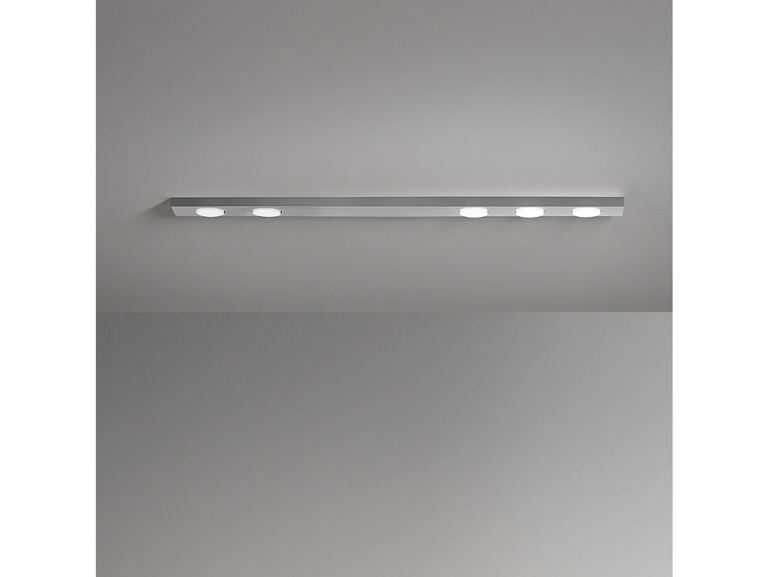 Button - LED ceiling light 5xGX53 max 15W, Rectangular 120x10 cm, Painted Metal, IP20 - Perenz - Aluminum