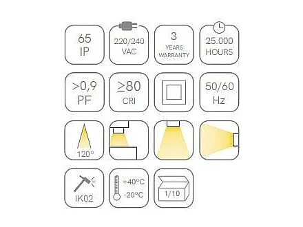 Lampa sufitowa LED ZIBOR owalna, wodoodporna IP65, 12W, 4000K, biała