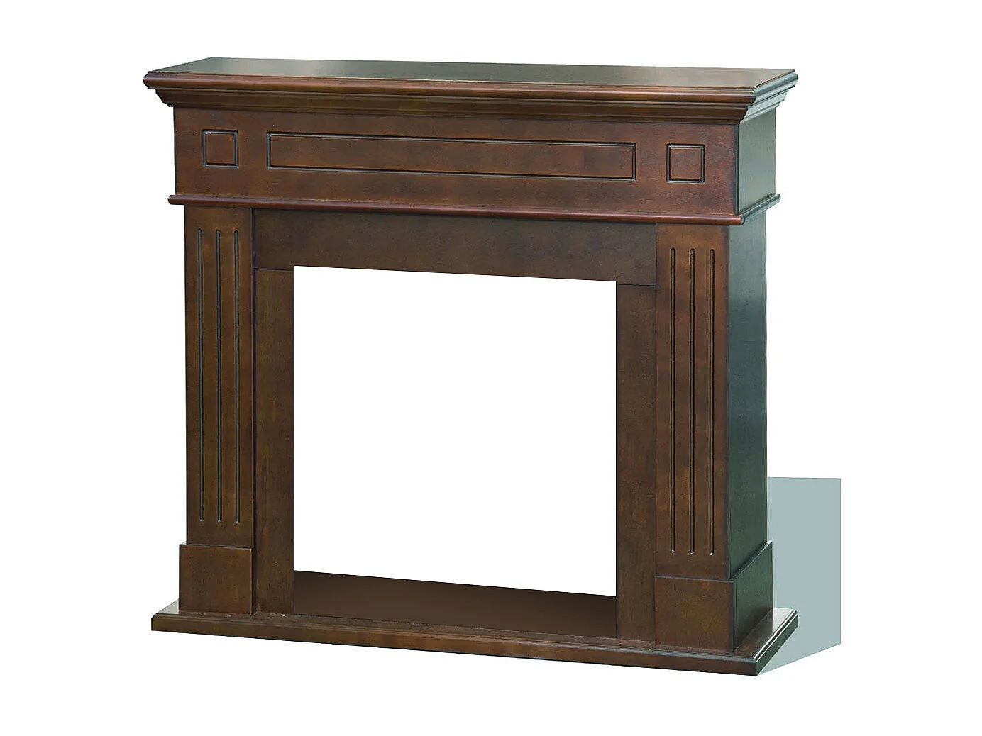 Habillage De Cheminée En Bois, L 110Xp 36Xh 100, Couleur Noyer Cambridge
