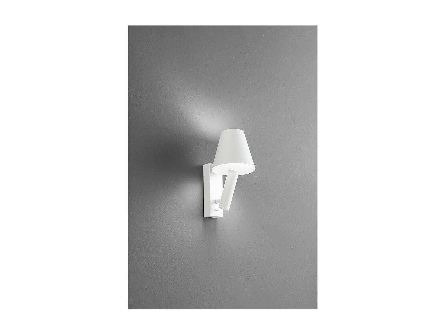 Reverse - Aplique LED de pared para dormitorio de metal, 6 W, 3000 K, 480 lm, regulable, luz en el difusor - Perenz - Blanco