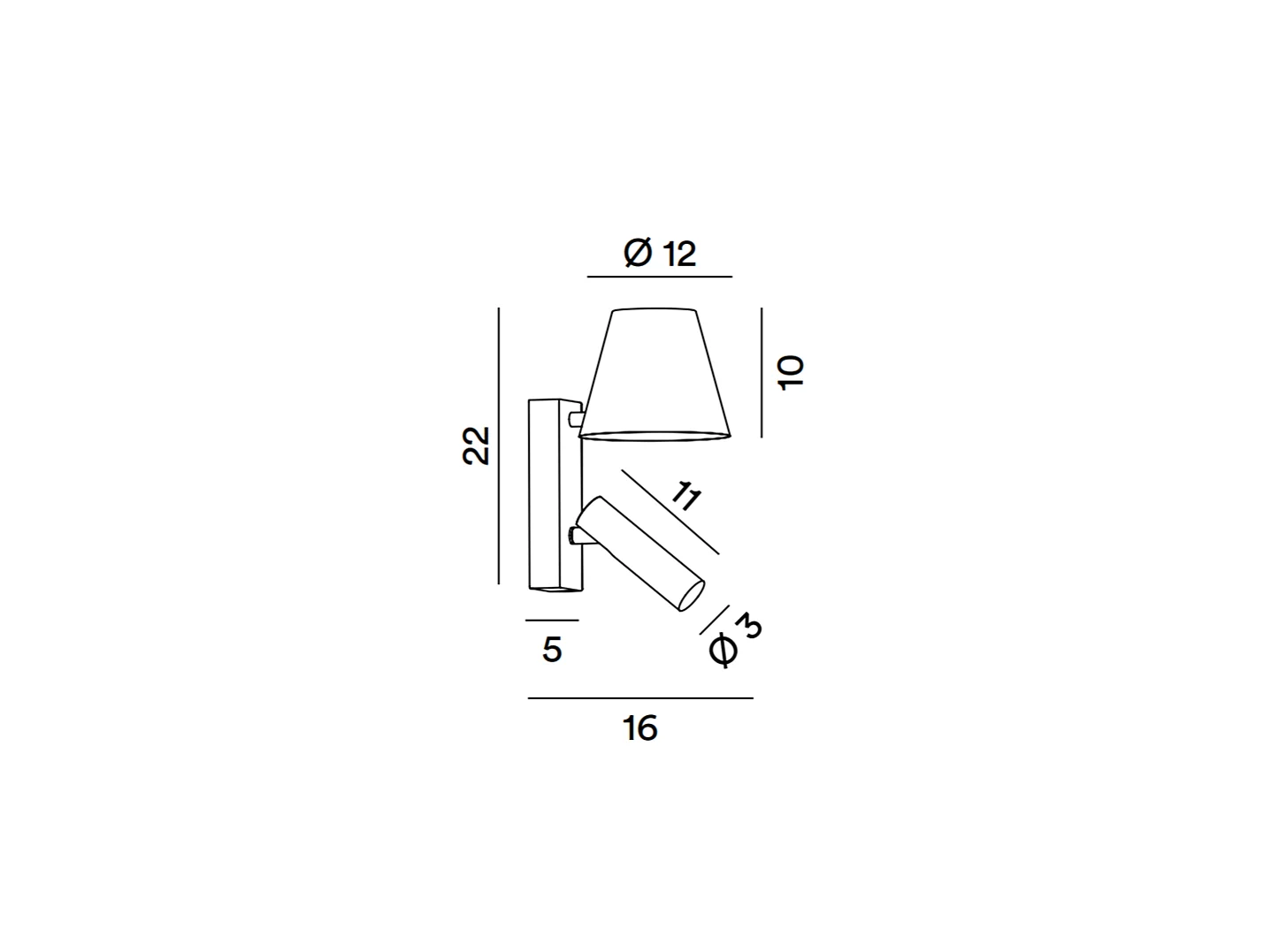 Reverse - Aplique LED de pared para dormitorio de metal, 6 W, 3000 K, 480 lm, regulable, luz en el difusor - Perenz - Blanco