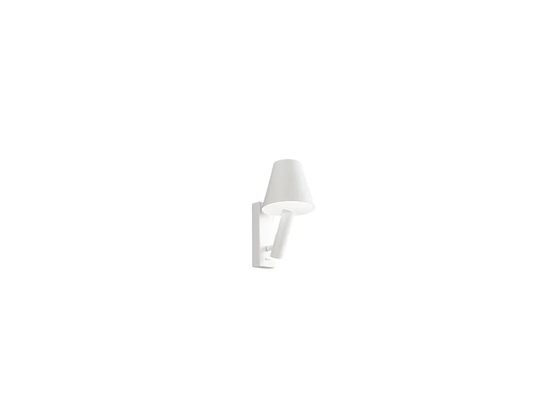 Reverse - Aplique LED de pared para dormitorio de metal, 6 W, 3000 K, 480 lm, regulable, luz en el difusor - Perenz - Blanco