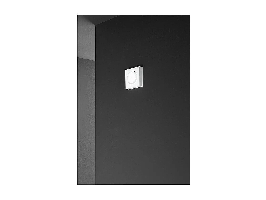 Botón - Plafón LED GX53 máx. 15 W, Cuadrado 11,5 x 11,5 cm, Metal pintado, IP20 - Perenz - Blanco