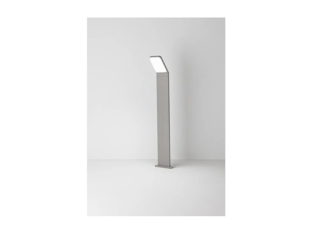 Baliza LED de jardín Path - 12 W, IP65, 1050 lm, 60 cm de altura, 3000 K, aluminio pintado, color gris claro - Perenz