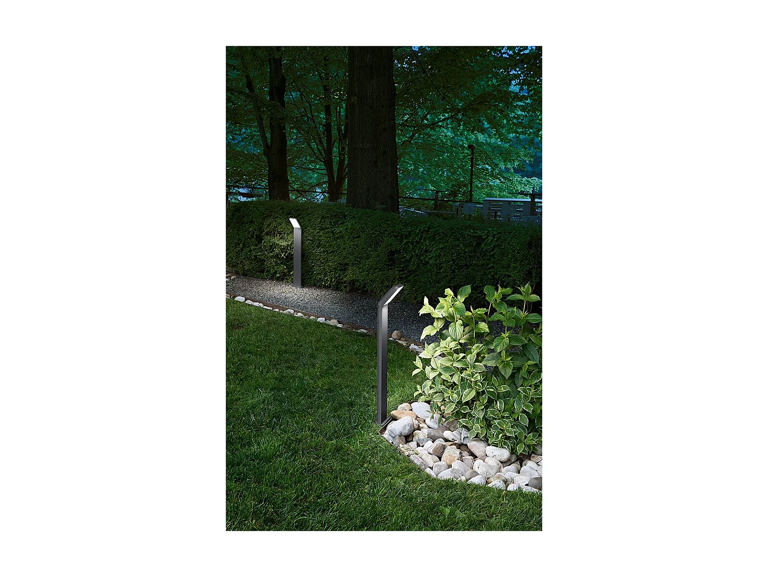 Baliza LED de jardín Path - 12 W, IP65, 1050 lm, 60 cm de altura, 3000 K, aluminio pintado, color gris claro - Perenz