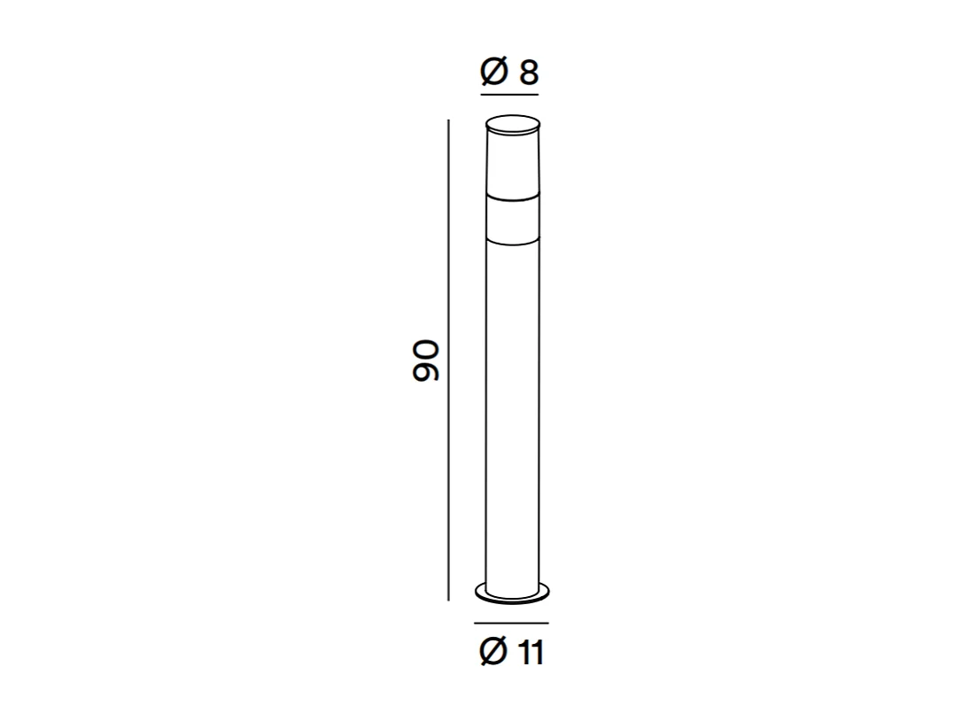 Cigar - Havepullert med 1xE27 Max 20W IP54 pære, malet aluminium, udendørs pullert, antracit, højde 90 cm - Perenz