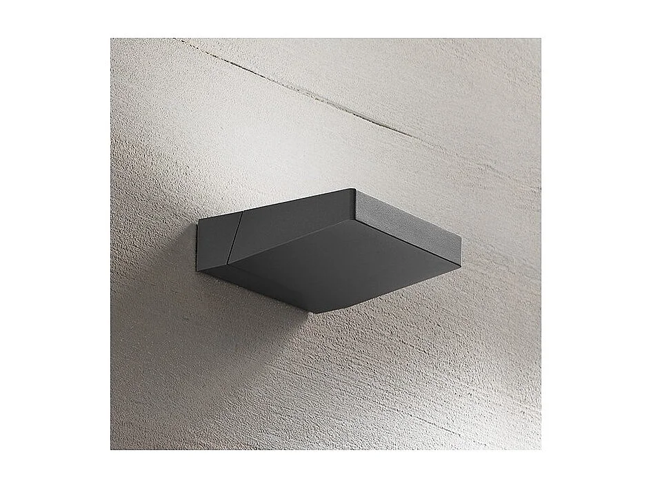 Giro - Applique murale LED 14W 3000K, orientable à 340, 1120 lm, IP54, 15x5x16 cm, anthracite - Perenz