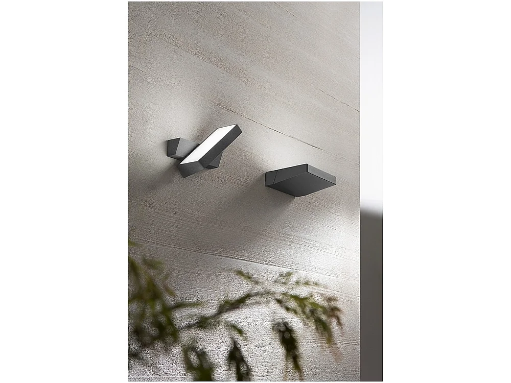 Giro - Luminária de parede LED 14W 3000K, ajustável em 340°, 1120 lm, IP54, 15x5x16cm, antracite - Perenz