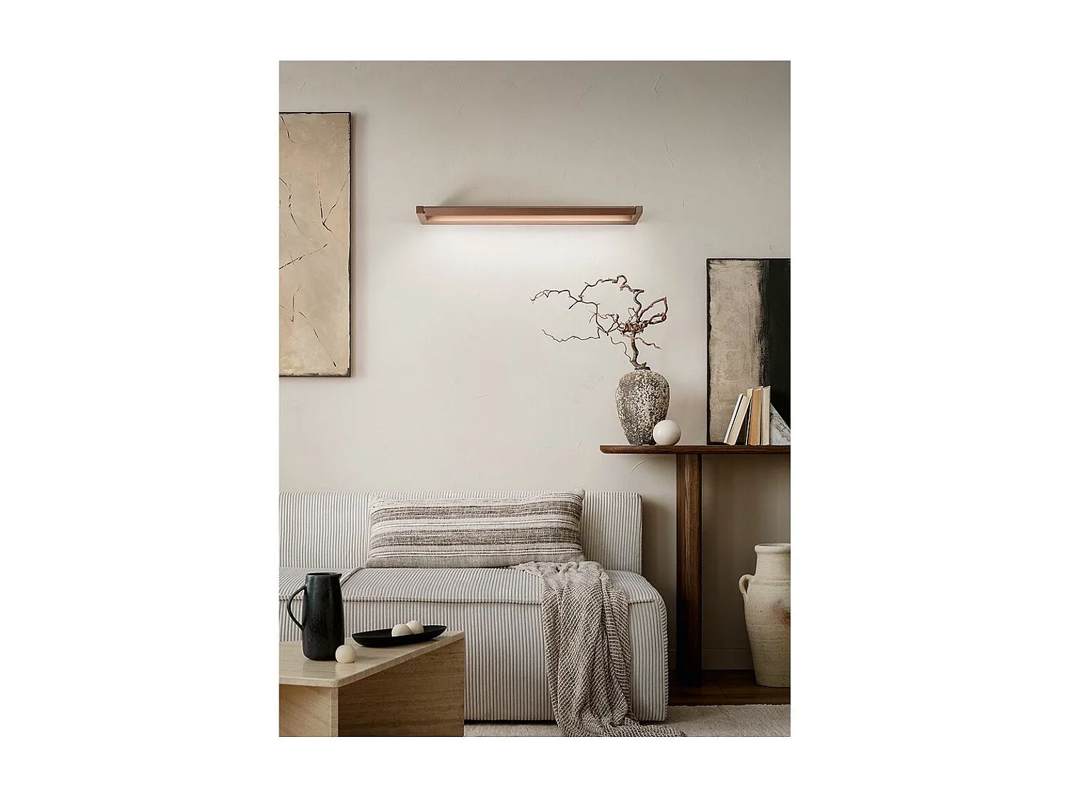 Kinkiet Slim - 24W LED, CCT 2700K-4000K, dł. 79,2 cm, regulowany, 1920 lm, IP20 - Perenz - metaliczny brąz