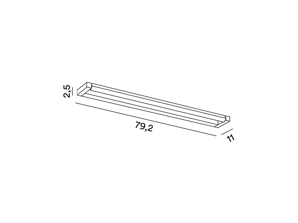 Applique murale LED Slim 24 W, CCT 2700 K-4000K, L. 79,2 cm, Orientable, 1920 lm, IP20 - Perenz - Marron métallisé