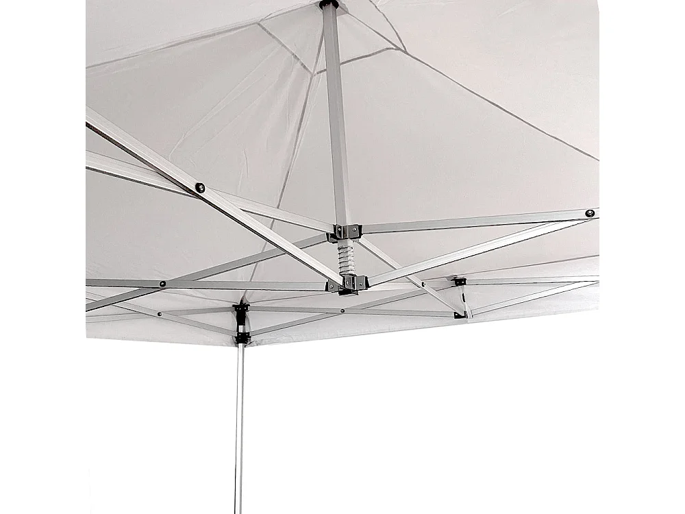 Professioneller, faltbarer Aluminium-Pavillon mit sechseckiger Struktur, Market-Pro 3x3, weiß, wasserdicht