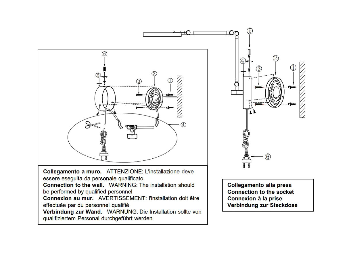 Regina - Fabas Luce Ronde Verstelbare Wandlamp - 9W Dimbare LED Wandlamp CCT (3000K 4000K 5000K 6000K) - Aluminium