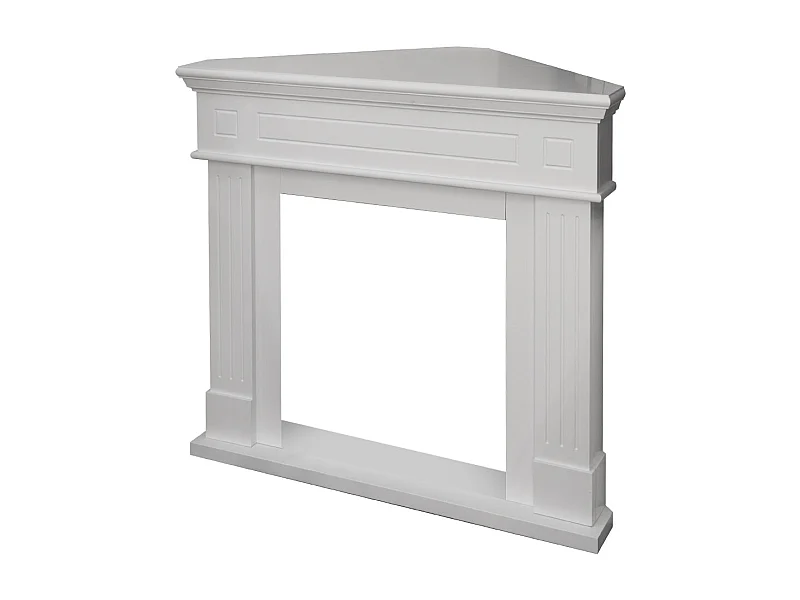 Revestimiento de madera para chimenea de esquina, 110 x 63 x 102 cm, color blanco Ford