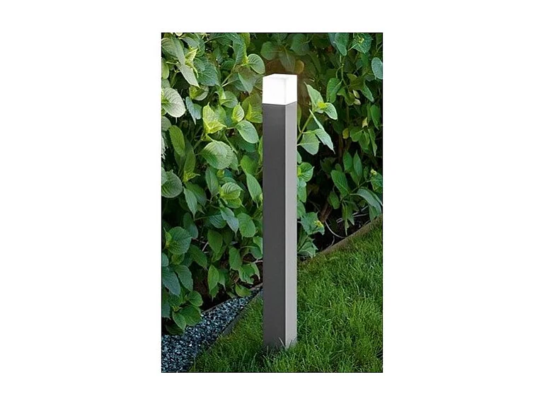 Tower - Tuinpaal met 1xE27 Max 20W IP54 lamp, gelakt aluminium, buitenpaal, lichtgrijs, hoogte 90 cm - Perenz