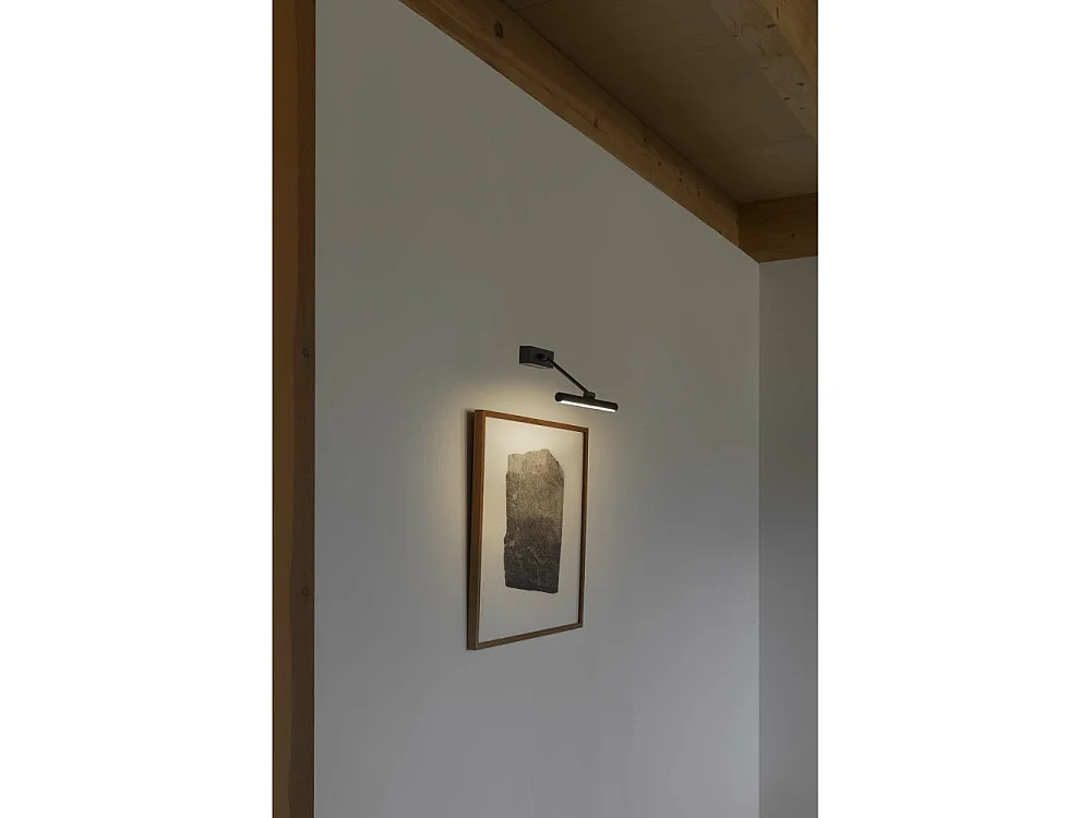 Applique murale Faro Barcelona - Magritte 300, LED 6W 3000K - Orientable, pour tableau, 380 lm - Nickel