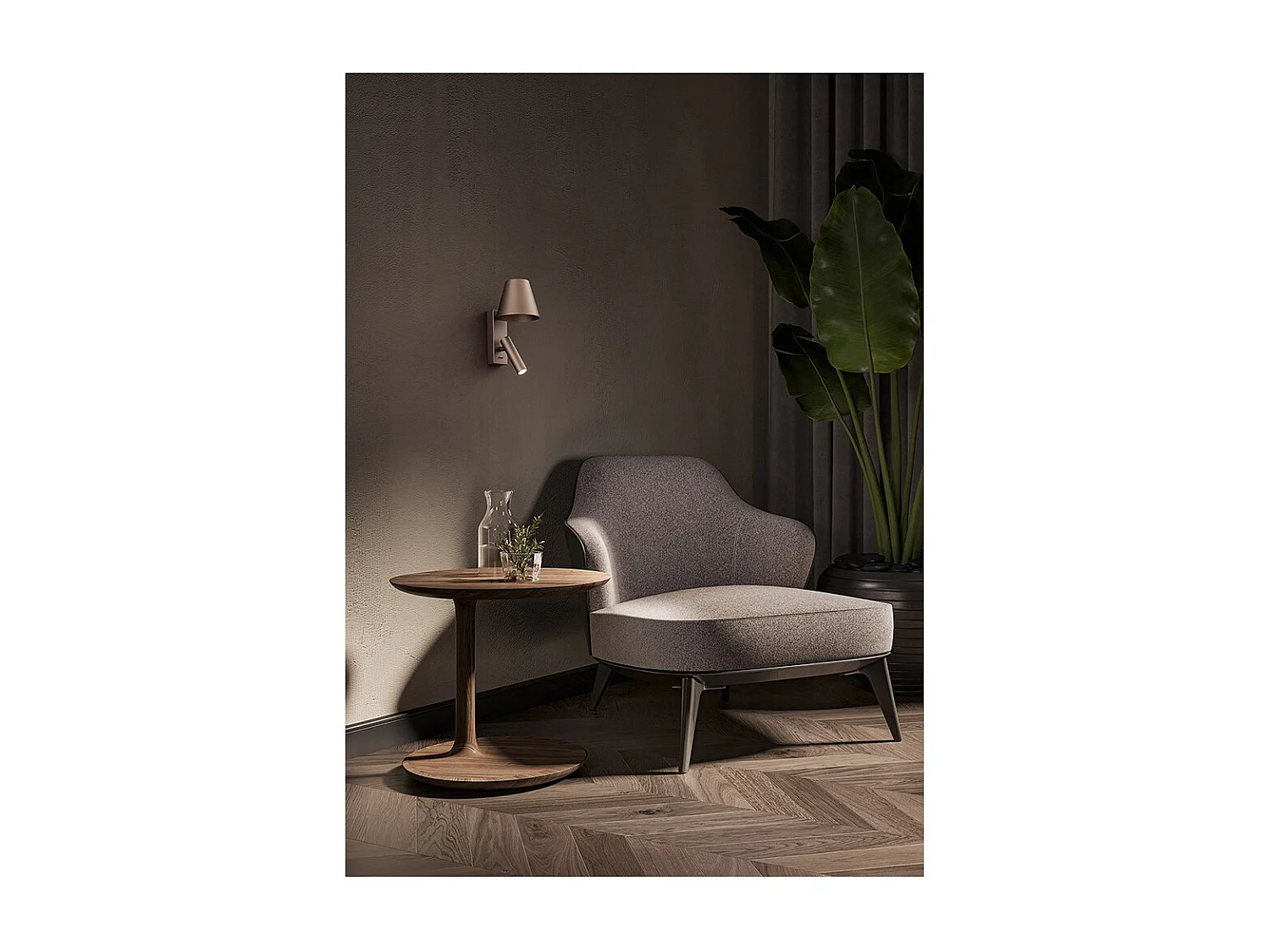 Reverse - Kinkiet LED 6 W do sypialni, metalowy, 3000 K, 480 lm, regulowany, światło w dyfuzorze - Perenz - metaliczny brąz