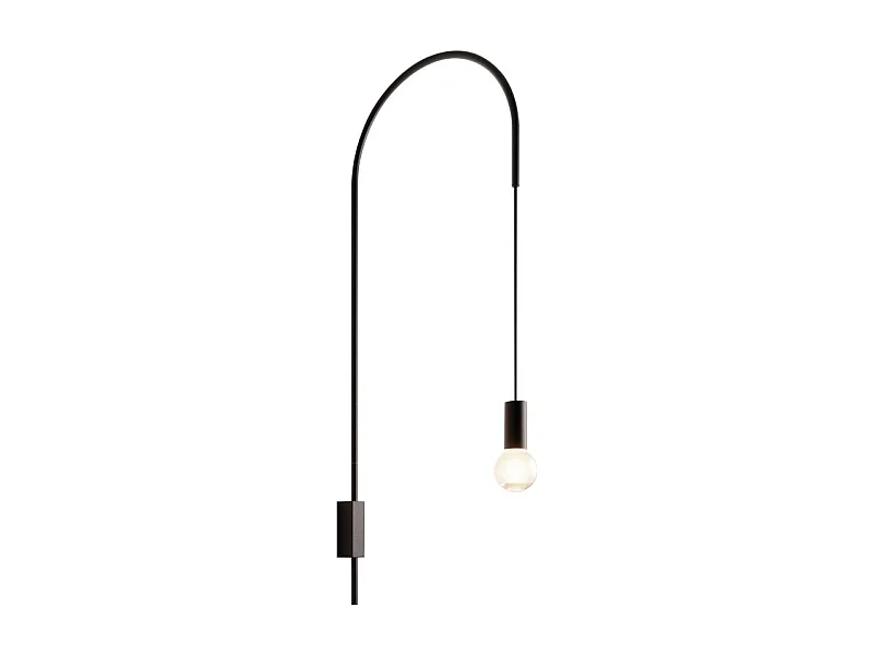 Zafferano - Lámpara de pared Filo, giratoria 200°, metal pintado, bombilla E27 máx. 60 W incluida, altura 110 cm - Negro