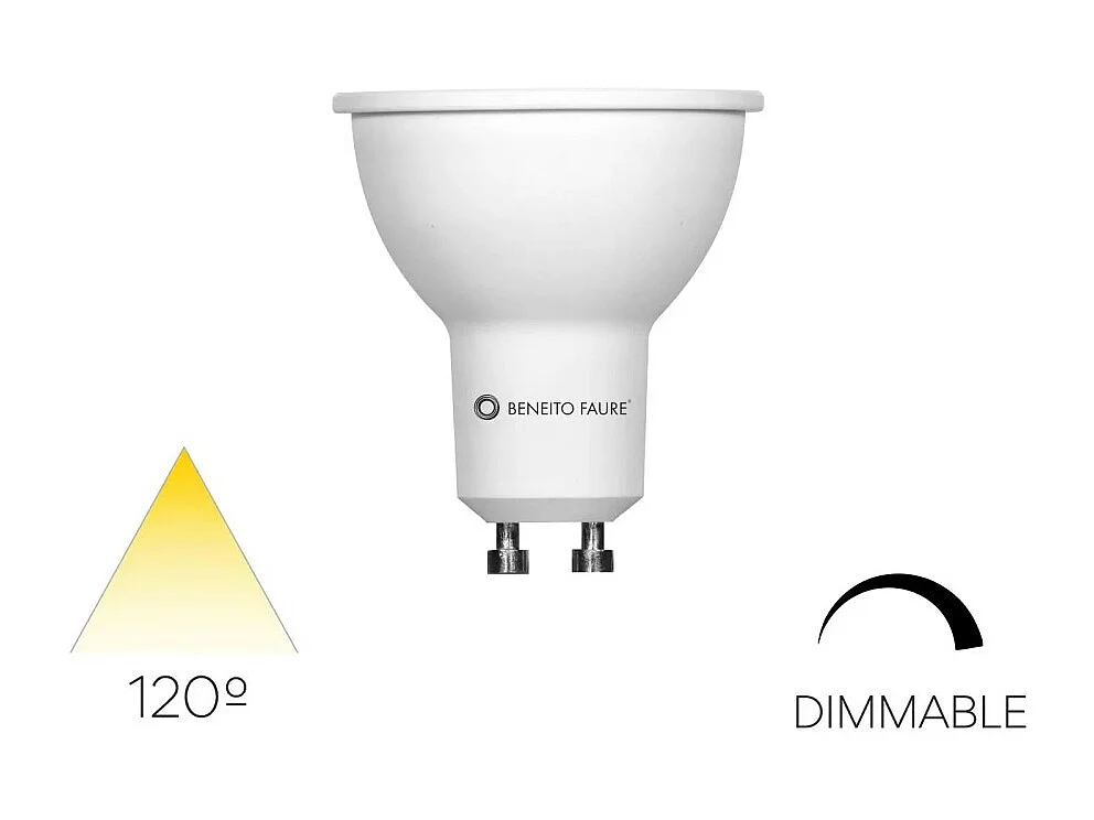 Uniform-Line – GU10 LED-Strahler 6 W, 120°, dimmbar, 4000 K – Allgemein- und diffuses Licht für Innenräume – Beneito & Faure