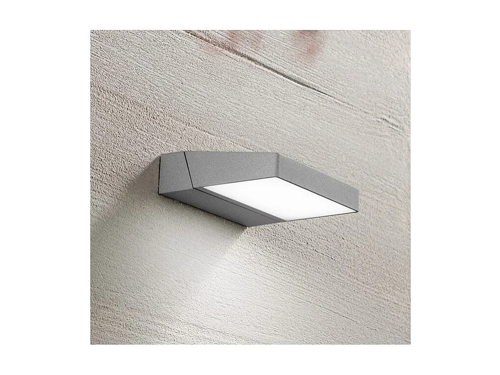 Giro - Applique murale LED 14W 3000K, orientable à 340, 1120 lm, IP54, 15x5x16 cm, gris clair - Perenz