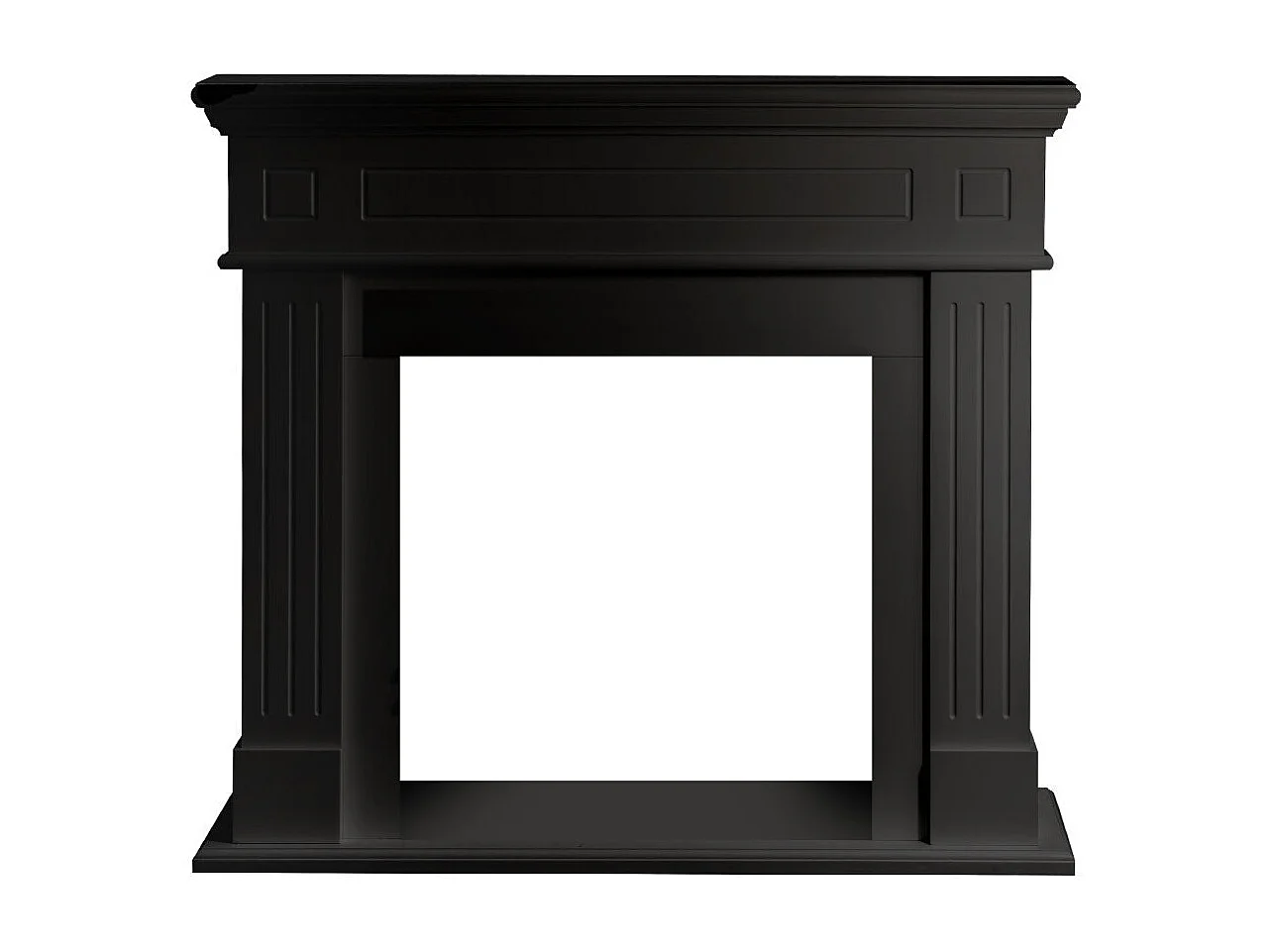 Marco para chimenea con revestimiento de madera negra Cambridge (ancho: 110 x profundidad: 36 x alto: 100 cm)