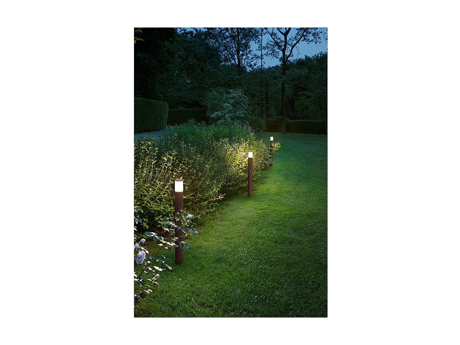 Sigaro - Bolardo de jardín con 1 bombilla E27 máx. 20 W IP54, aluminio pintado, bolardo para exterior, gris claro, altura 90 cm - Perenz