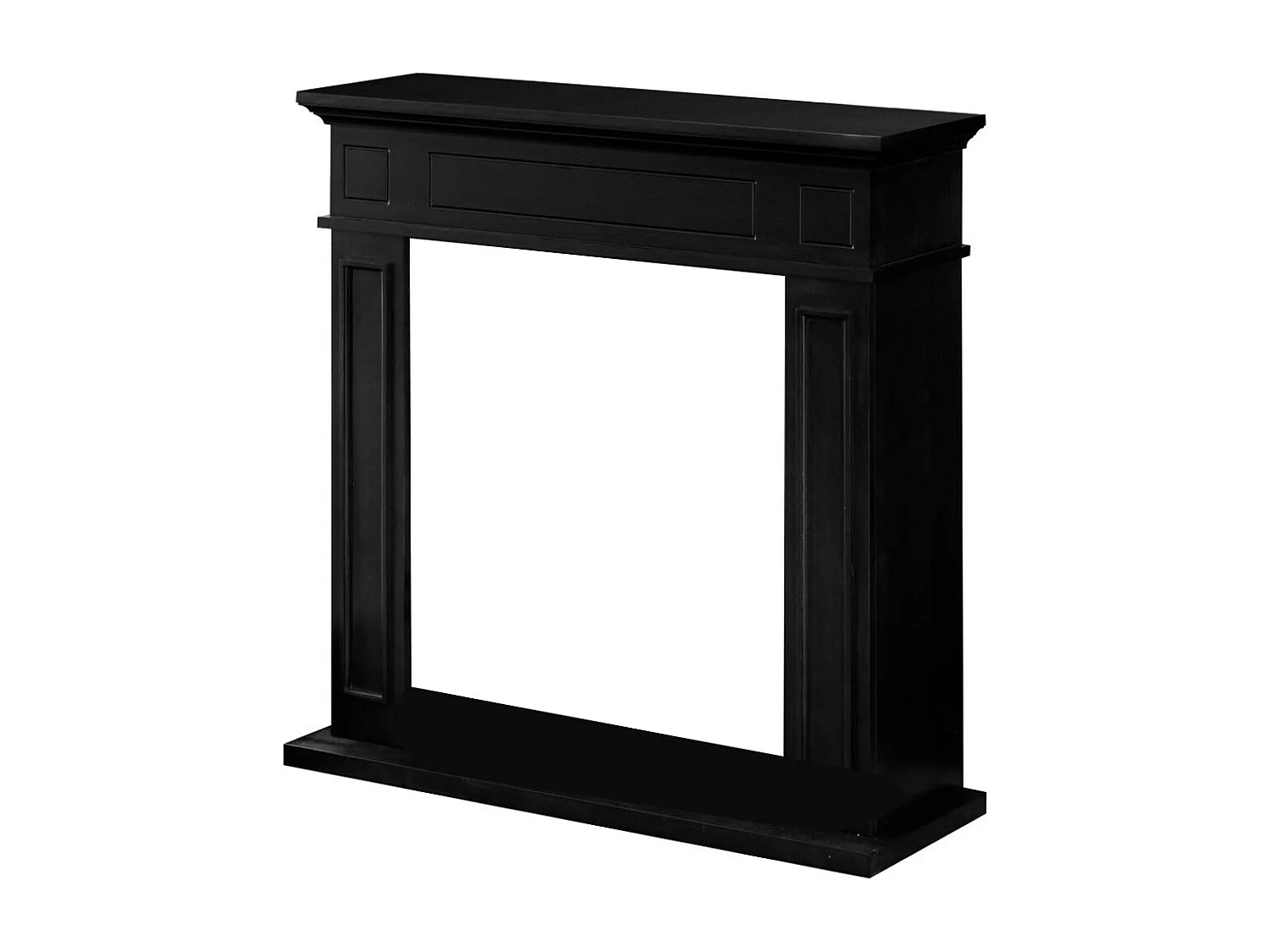 Cadre de cheminée Jefferson avec revêtement en bois noir, L89,5xH90,5xP28