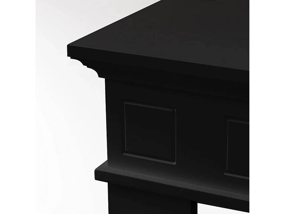 Cadre de cheminée Jefferson avec revêtement en bois noir, L89,5xH90,5xP28