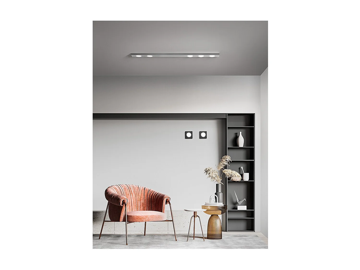 Bottone - Plafoniera Led da soffitto GX53 max 15W, Quadrata 11,5x11,5 cm, Metallo Verniciato, IP20 - Perenz - Nera