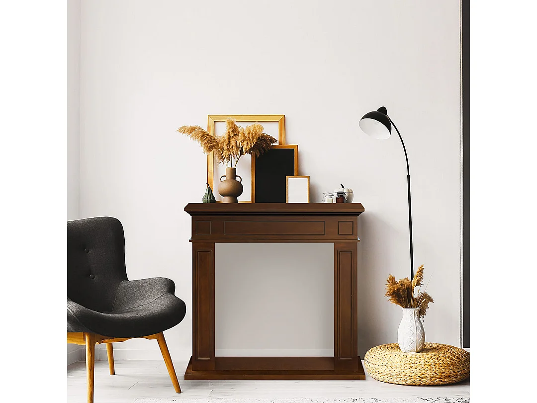 Jefferson openhaardomlijsting van walnoothout (W89,5 x H90,5 x D28 cm)