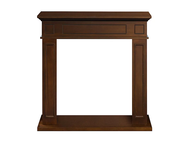 Marco para chimenea con revestimiento de madera de nogal Jefferson (ancho 89,5 x alto 90,5 x profundidad 28)