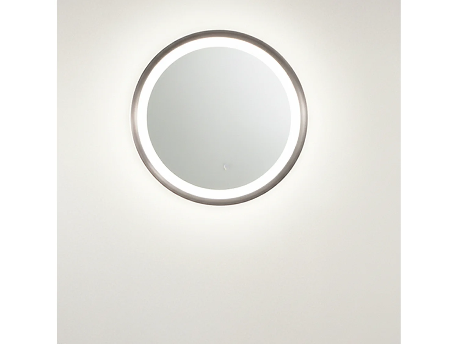 Lustro Mirò LED Ø60 cm, 58 W, tytanowo-szare, lampa ścienna i sufitowa, ciepłe światło 3000 K, nowoczesny design