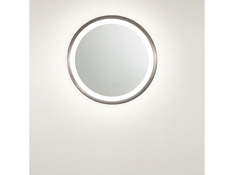 Lustro Mirò LED Ø60 cm, 58 W, tytanowo-szare, lampa ścienna i sufitowa, ciepłe światło 3000 K, nowoczesny design