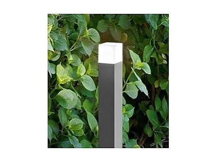 Torre - Bolardo de jardín con 1 bombilla E27 máx. 20 W IP54, aluminio pintado, bolardo para exterior, color antracita, altura 90 cm - Perenz