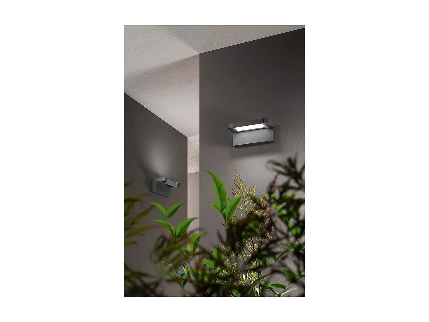 Display - 20W LED væglampe CCT 3000K-4000K, 340° justerbar, 1750 lm, IP65, 20,5 cm, lysegrå - Perenz