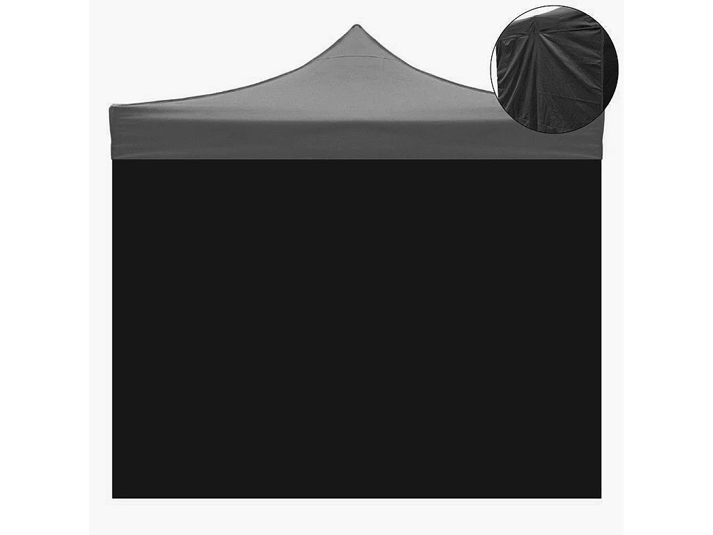 Vervangende, waterdichte zwarte zijbekleding van 3x2 meter voor een opvouwbare partytent.