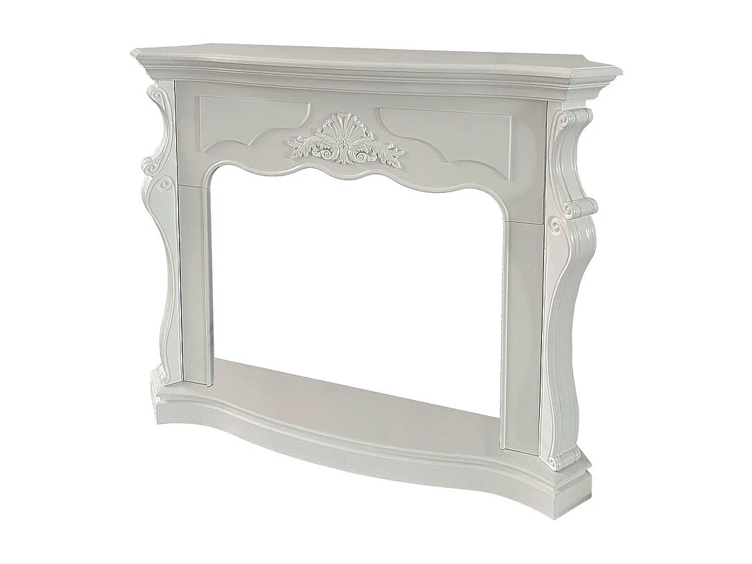 Revestimiento de madera para marco de chimenea L123xD39xH100 Blanco París