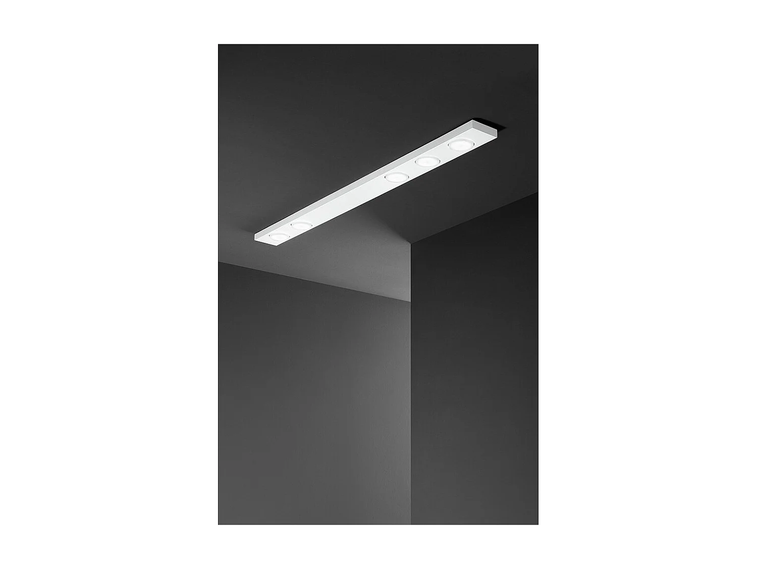 Botón - Plafón LED 5xGX53 máx. 15 W, Rectangular 120x10 cm, Metal Pintado, IP20 - Perenz - Blanco
