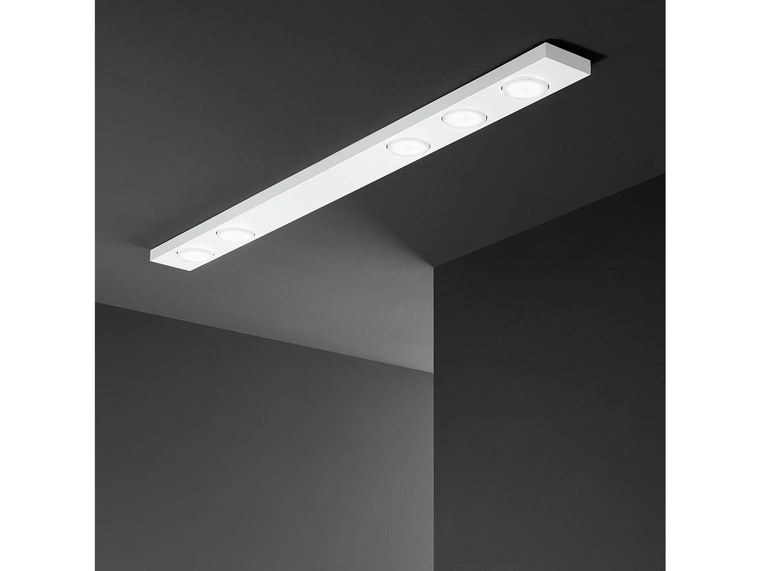 Knap - LED loftslampe 5xGX53 maks. 15W, Rektangulær 120x10 cm, Malet metal, IP20 - Perenz - Hvid