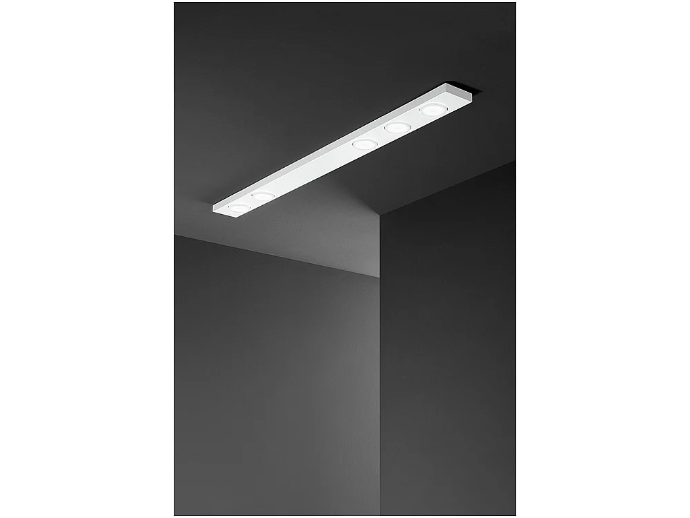 Knap - LED loftslampe 5xGX53 maks. 15W, Rektangulær 120x10 cm, Malet metal, IP20 - Perenz - Hvid