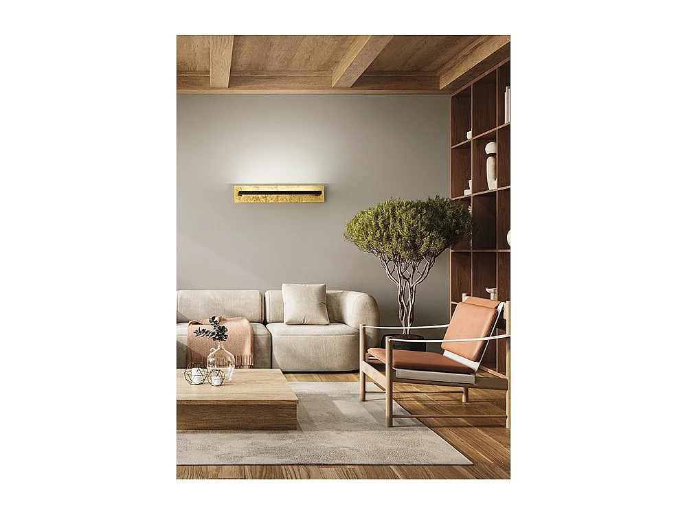 Foglia - 18W LED væglampe, CCT 2700K-4000K, L.63 cm, 340° justerbar, 1440 lm, IP20 - Perenz - Gold Leaf