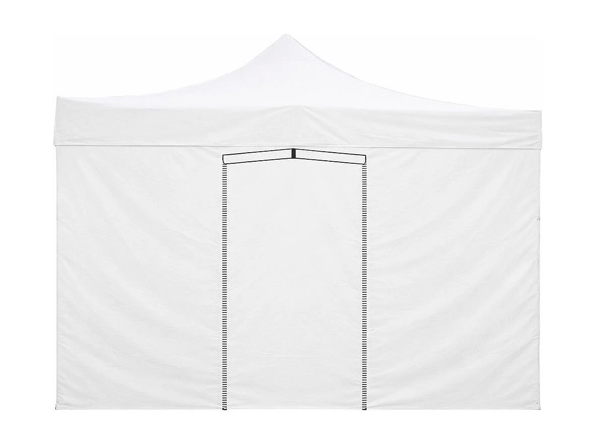 3x2m witte waterdichte zijkap met oproldeur voor Market-Pro opvouwbare paviljoen