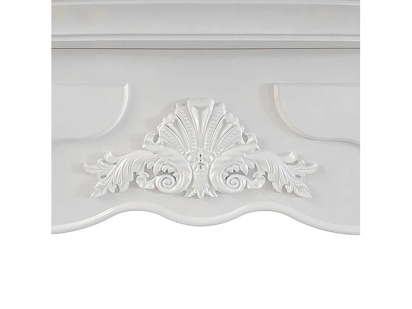 Marco de chimenea con revestimiento de madera L123xD39xH100 Blanco París