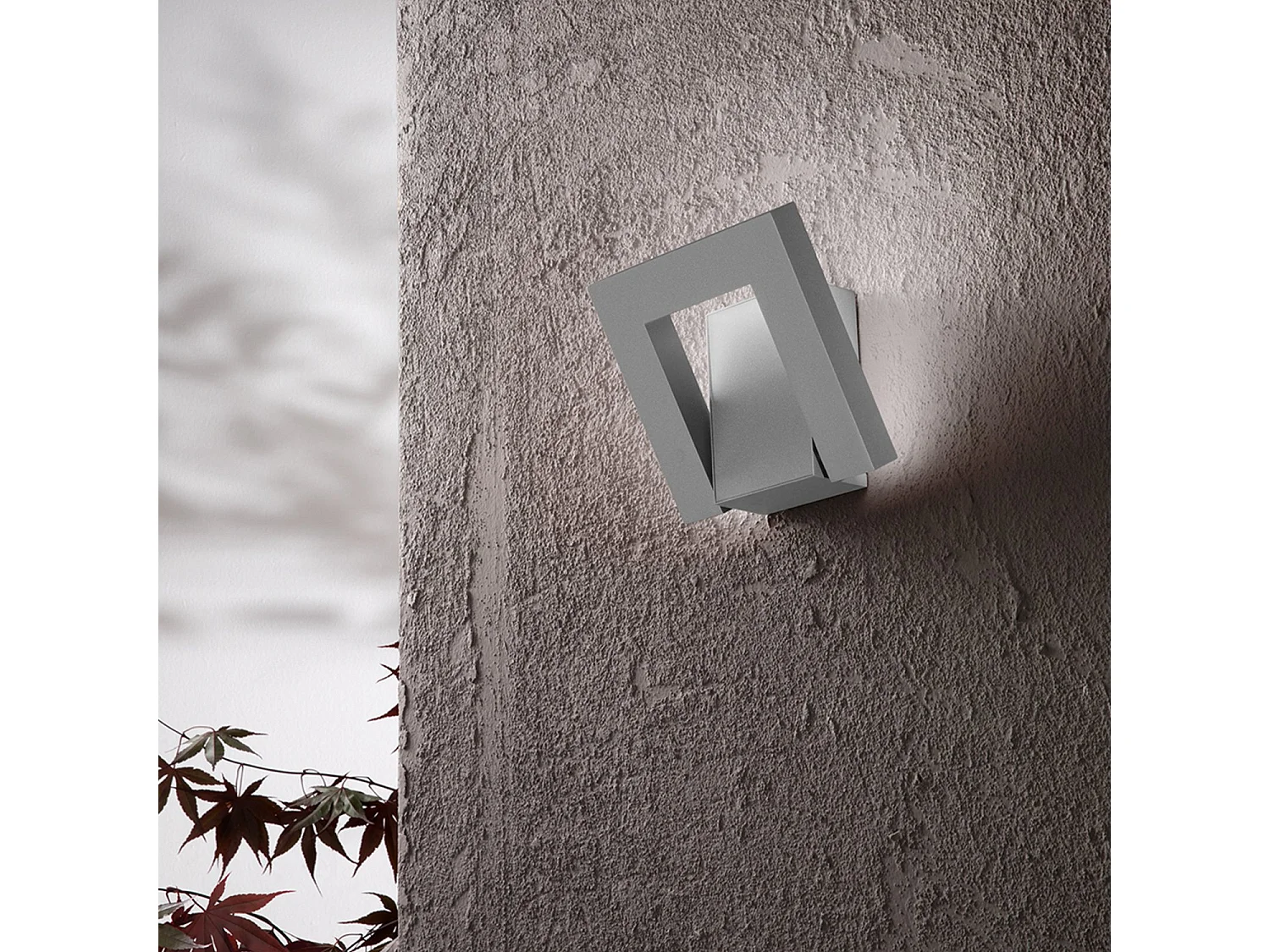 Leva - 12W LED wall light, CCT 3000K-4000K, 340° adjustable, 960 lm, IP54, Cement Grey - Perenz