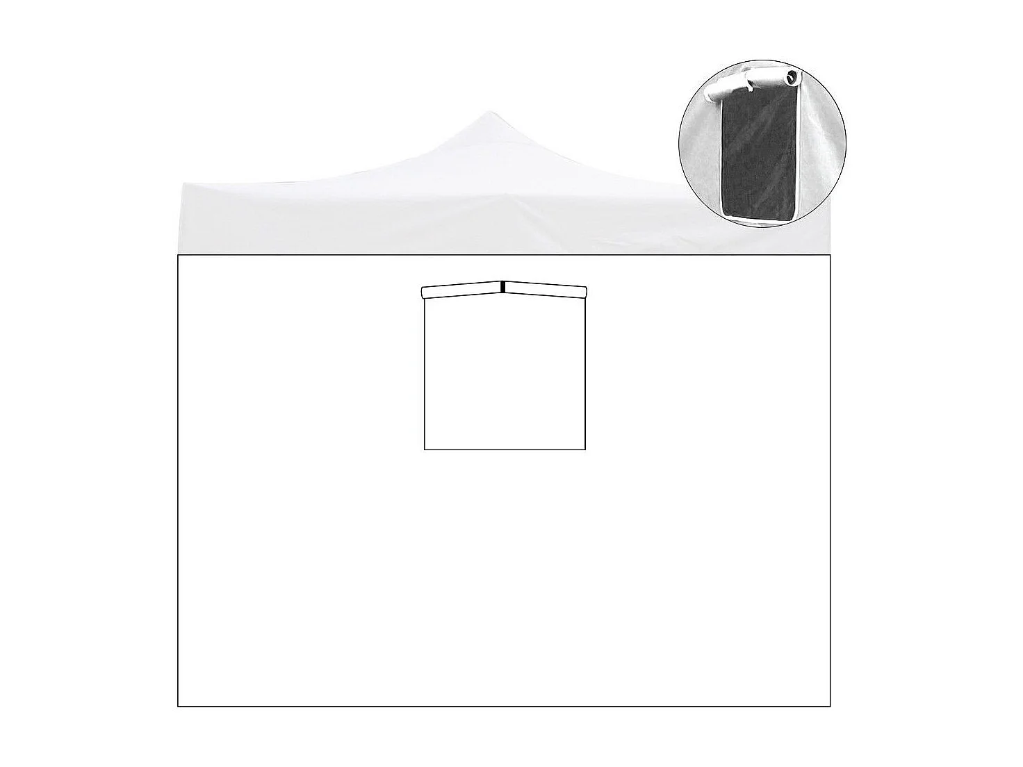 2x2m witte waterdichte zijluifel met vervangend raam voor opklapbare partytent