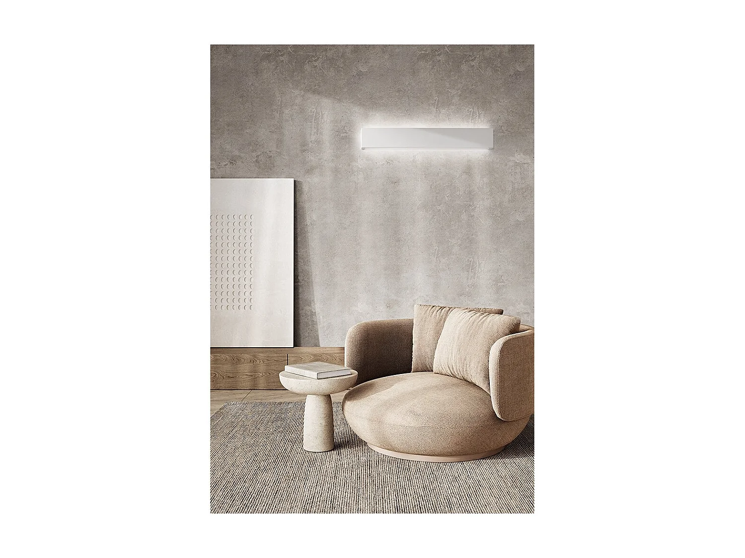 Aplique de pared LED de 18 W, pintable en yeso blanco mate, 3000 K, 1440 lm, difusor coloreable - Perenz - Blanco
