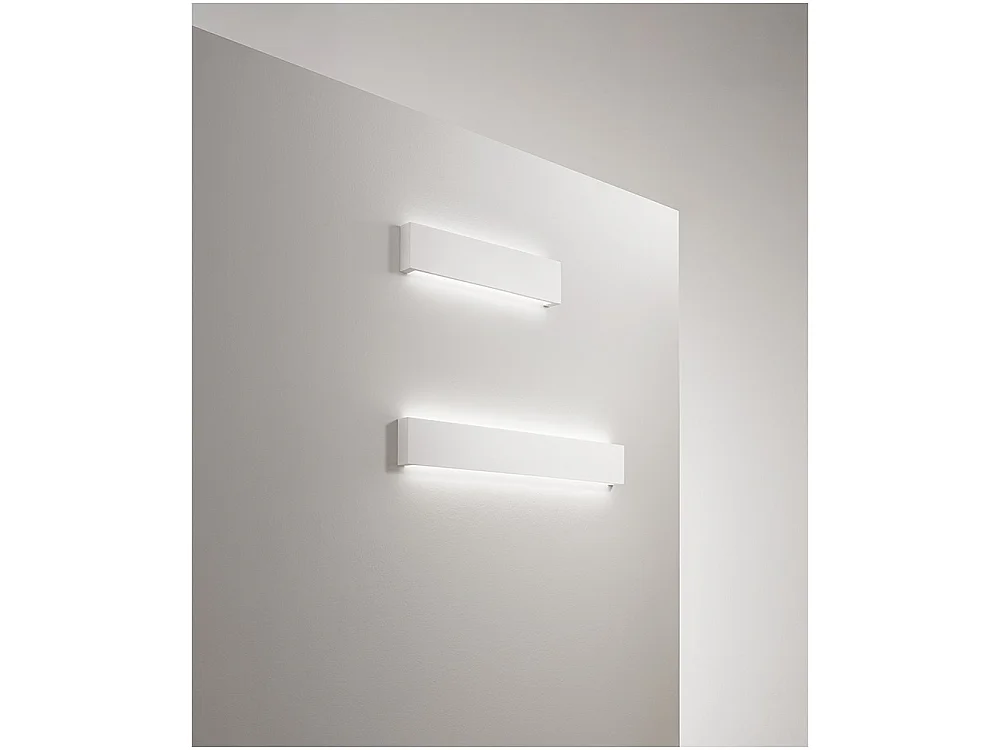Væg - 18W LED væglampe, kan males i mat hvid gips, 3000K, 1440lm, farvebar diffuser - Perenz - Hvid