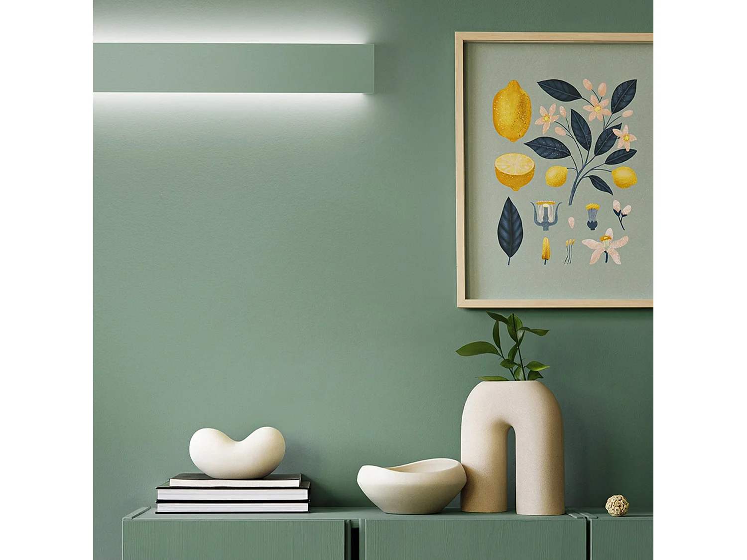 Wall - 18W LED Wall Light, Paintable in Matt White Plaster, 3000K, 1440lm, Colorable Diffuser - Perenz - White