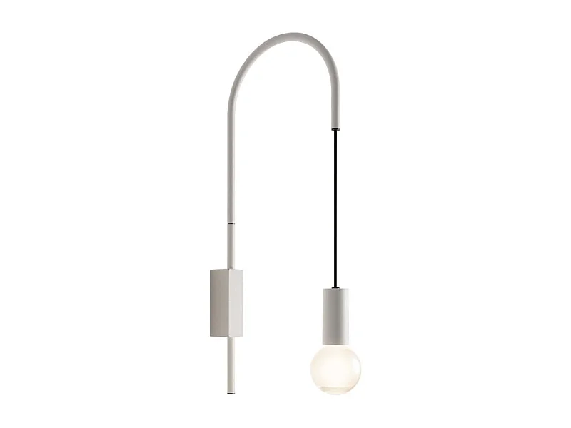 Zafferano - Lámpara de pared Filo, giratoria 200°, metal pintado, bombilla E27 máx. 60 W incluida, altura 61 cm - blanco