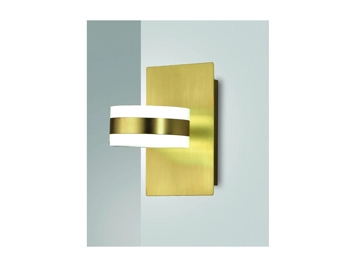 Dunk - Applique murale ronde Fabas Luce 2 lumières - Applique murale LED 16W à intensité variable - Laiton satiné